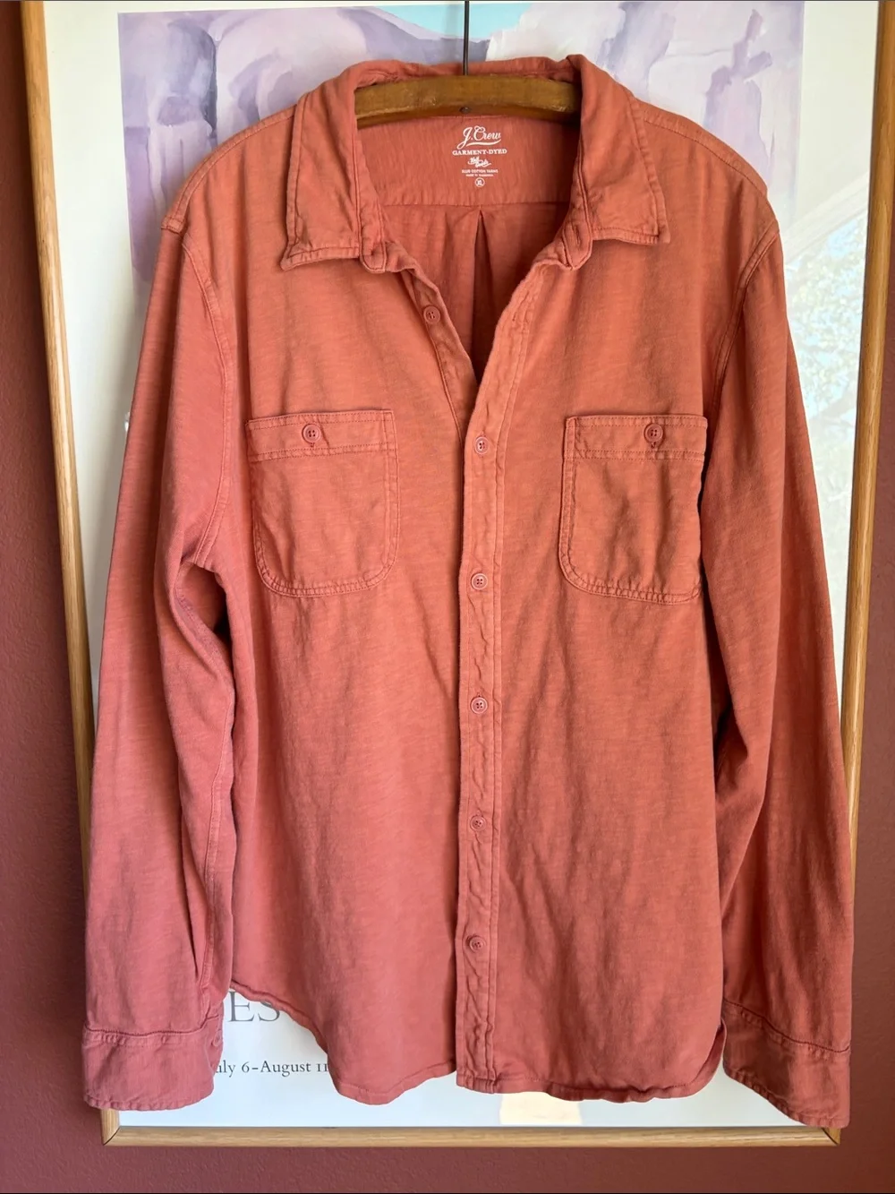 J. Crew Garment Dyed Knit Soft Slub Cotton Shirt, Size XL